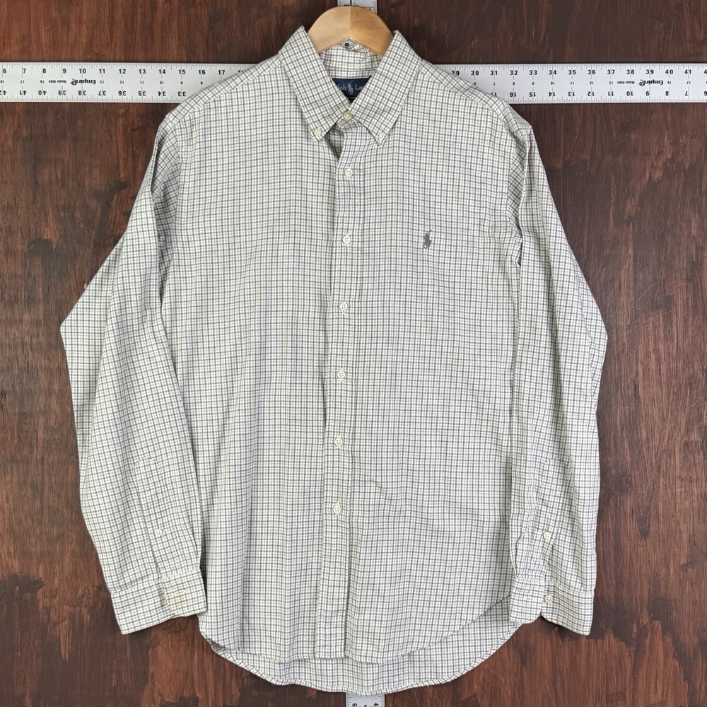 Polo Ralph Lauren Vintage Classic Fit Striped LS Button Down Shirt Gray BLKLarge